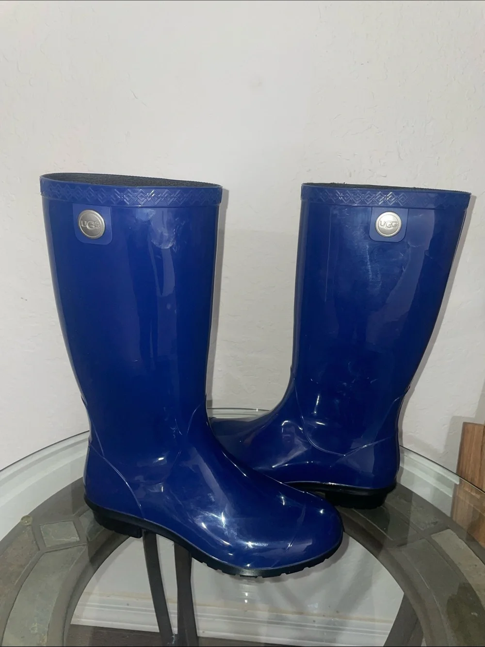 UGG Glossy Navy Blue Women's Rain Boots